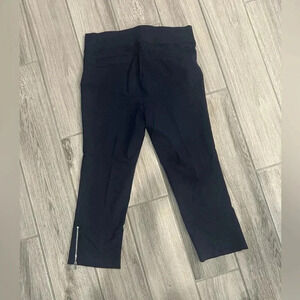 Rafaella Navy Ankle Length Elastic Waist Pants